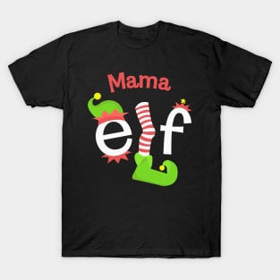 Mama Elf Matching Family Christmas Tee T-Shirt